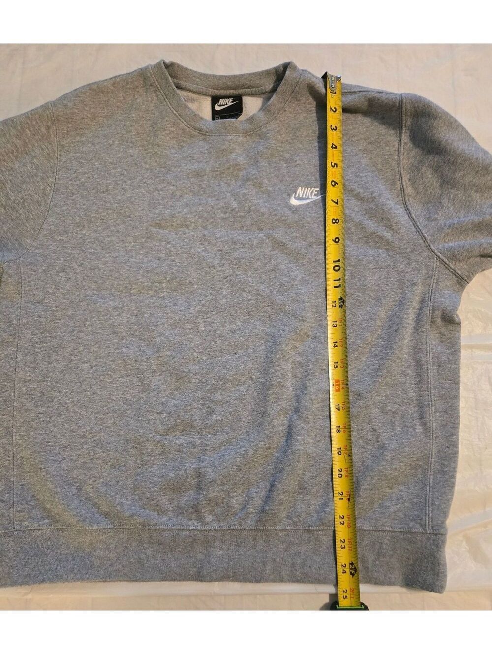 Nike Sportswear Club Fleece Crewneck Sweatshirt Gray Heather‎ Womens M Oversized - Picture 4 of 5
